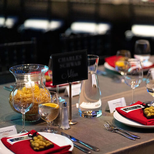 a table set for a fundraiser